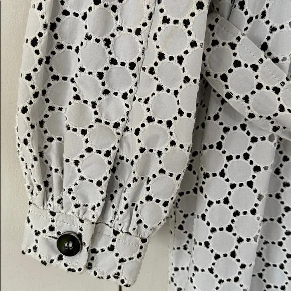 Carolina Herrera Vintage Spring Trench Coat Sz 16 White & Black Italy - Picture 10 of 14